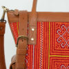 Xinh Handbag: Handmade Leather Tote with Northern Vietnam Textiles